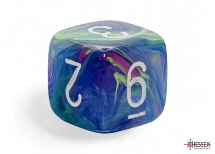 Chessex - Mega-Hedral Festive Waterlilly/White 7-Die Set d6