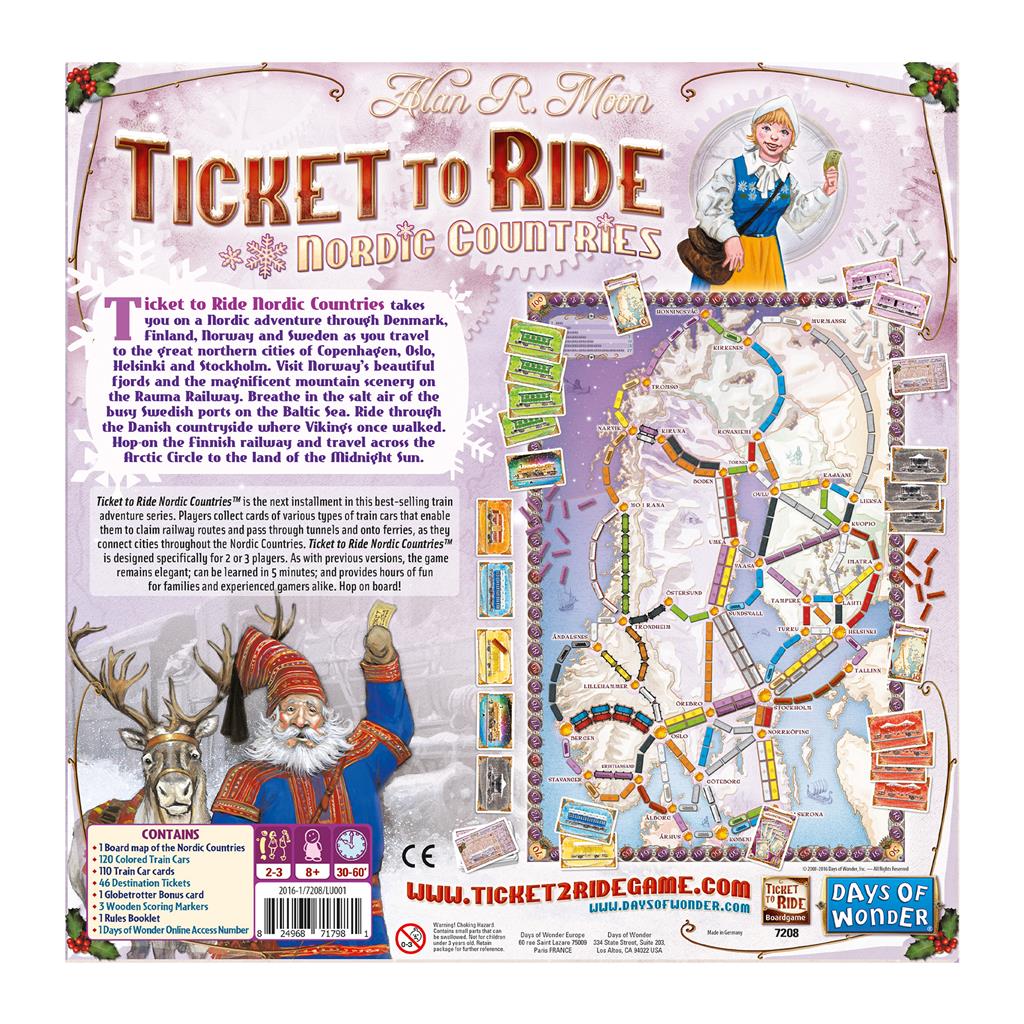 Ticket To Ride: Nordic Countries game components and train cards