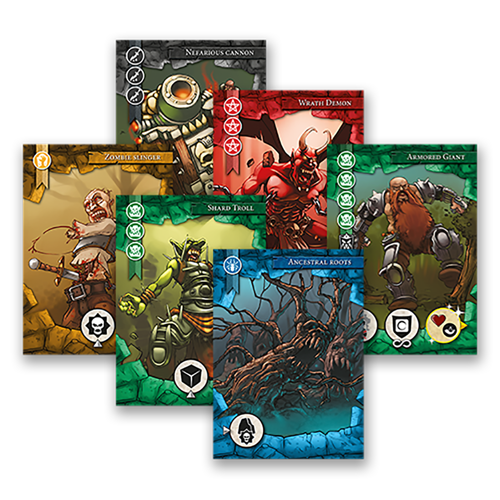 Last Bastion detailed game pieces and enemy tokens