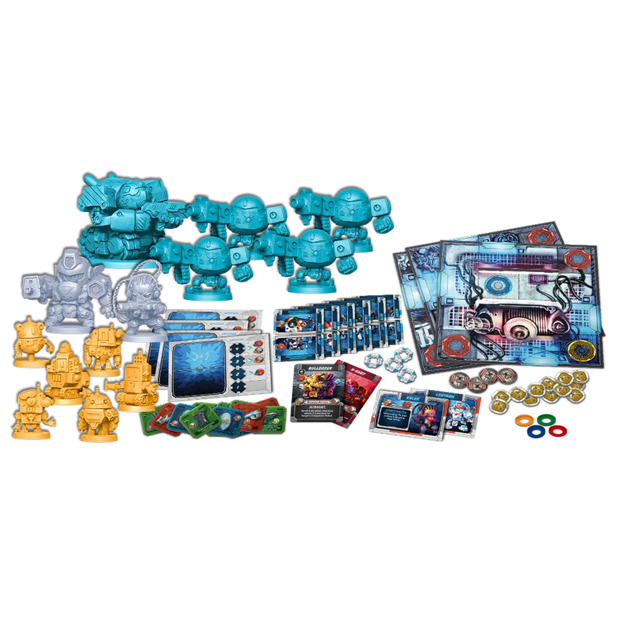 Starcadia Quest: Build-a-Robot expansion box and robot miniatures