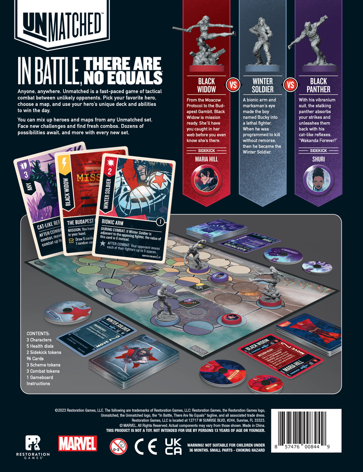 Unmatched: Marvel - For King and Country game components