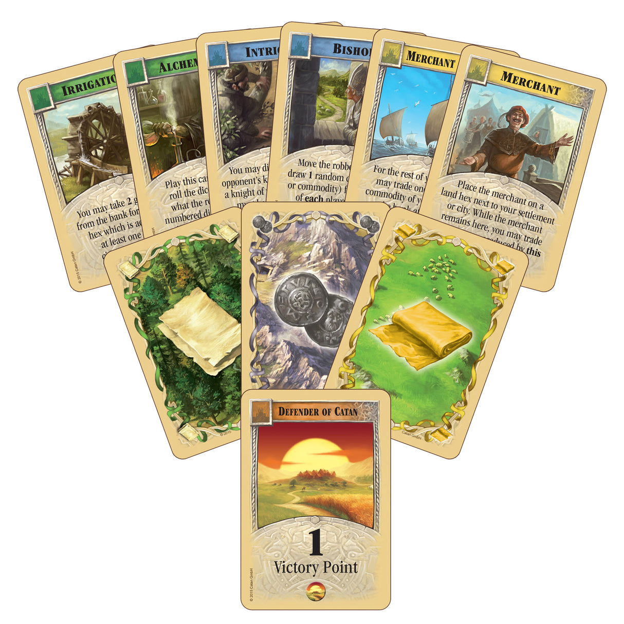 Catan: Expansion: Cities and Knights game components and knight pieces