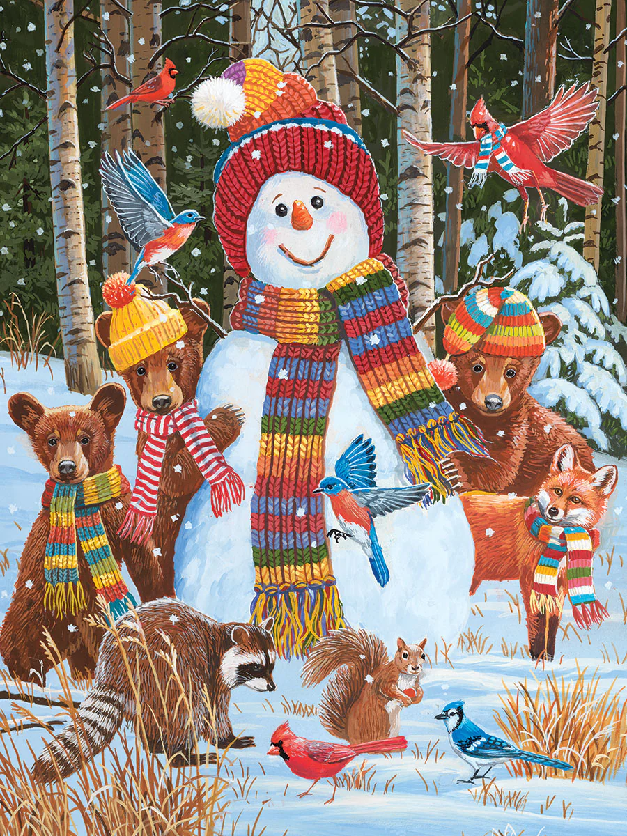 Visiting the Snowman - 500 Piece Jigsaw Puzzle White Mountain