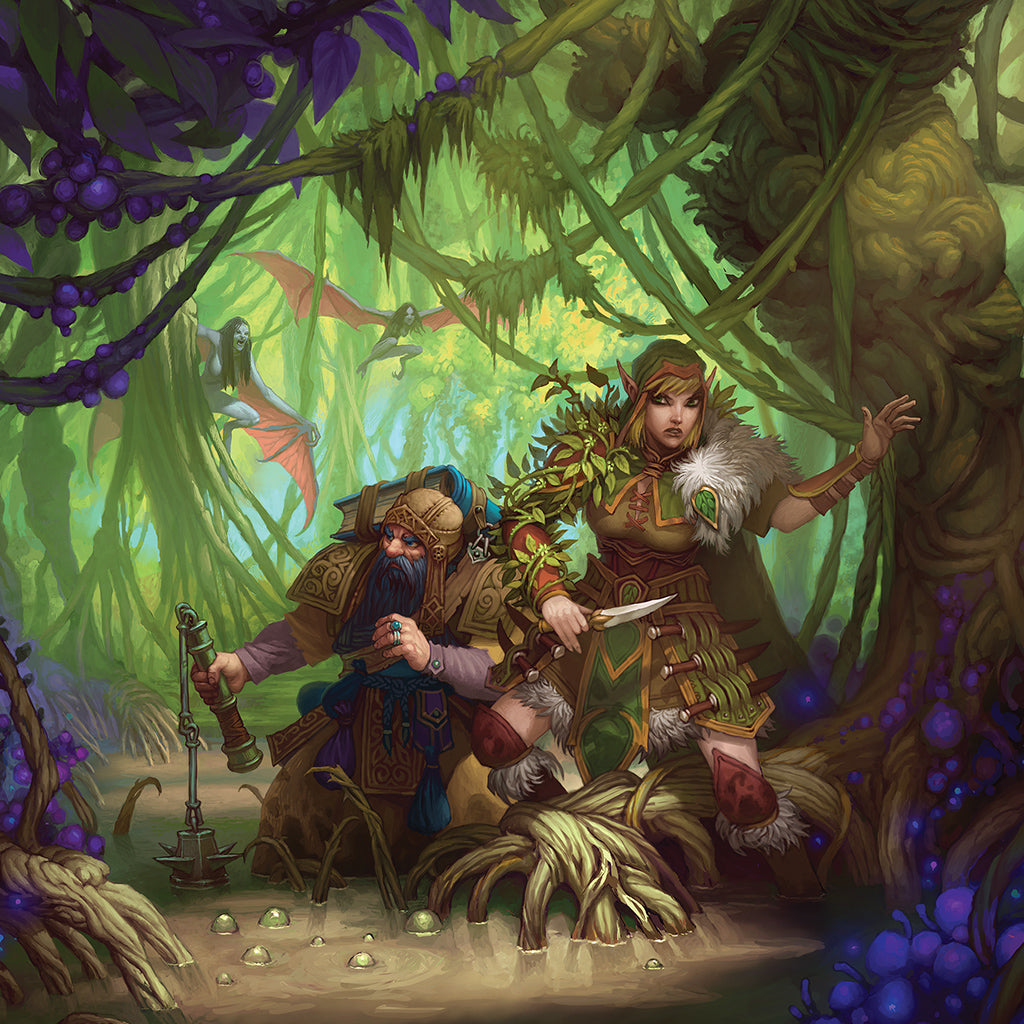 Genesys: Core Rulebook RPG interior pages with forest artwork