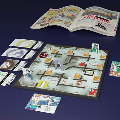 The Initiative gameplay setup and investigation board