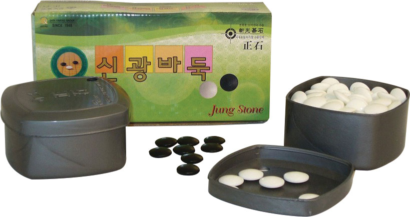 Go: Glass `Jung Stone` in Plastic Bowls (320 ct) 7mm (Pieces)