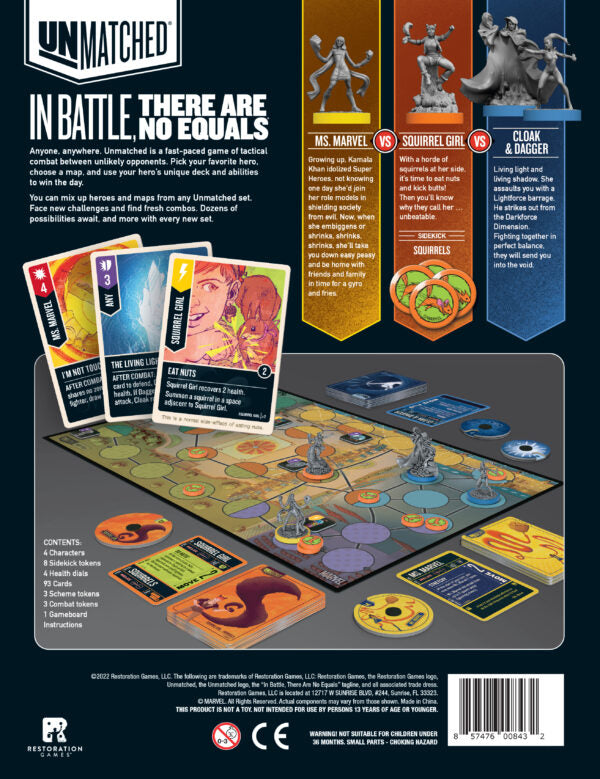 Unmatched: Marvel - Teen Spirit tactical combat setup