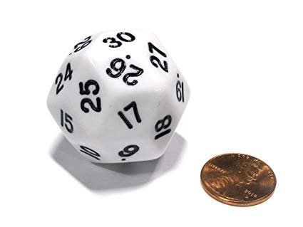 D30 Opaque: White/Black Triantakohedron