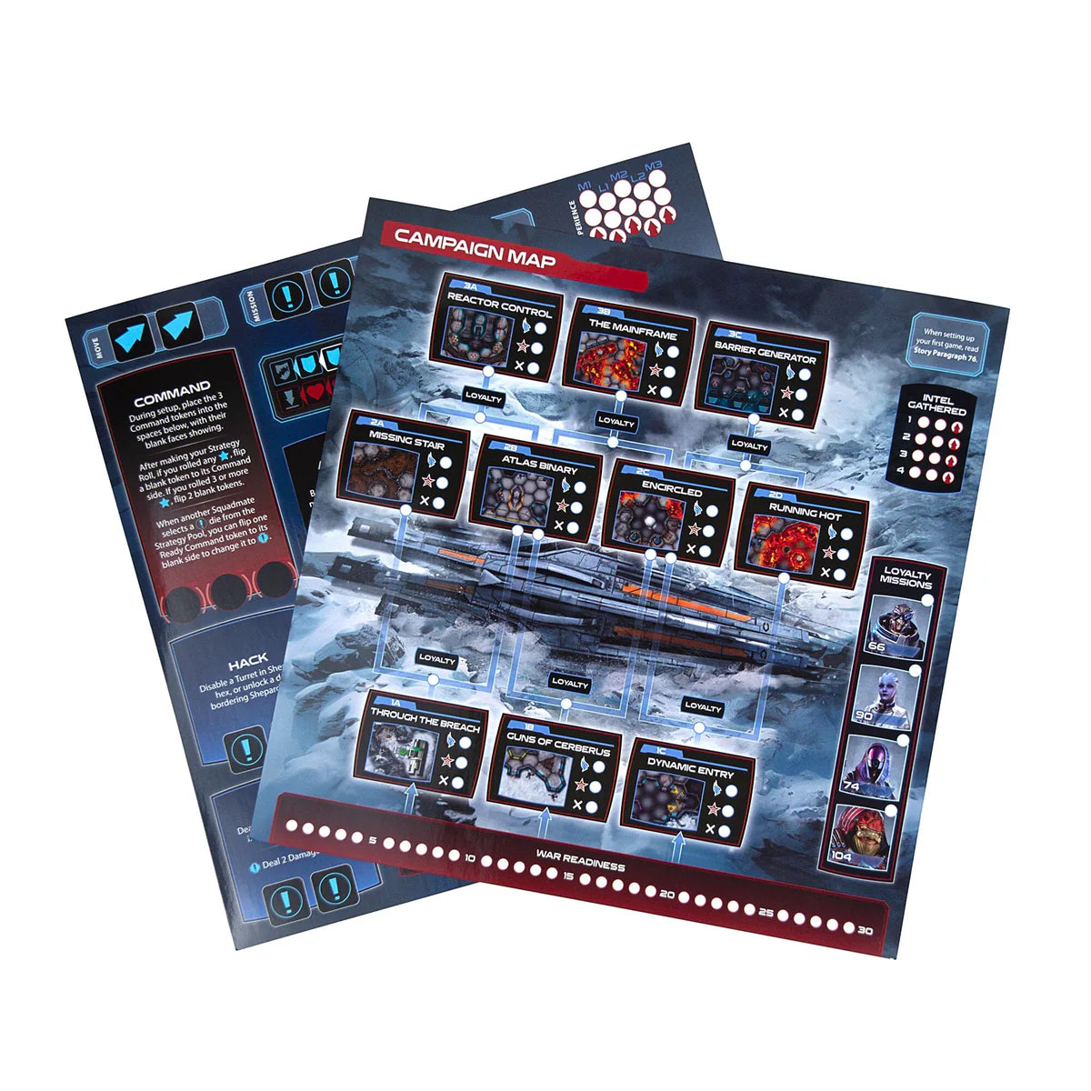 Mass Effect The Board Game Priority Hagalaz mission objectives and tactical gameplay cards