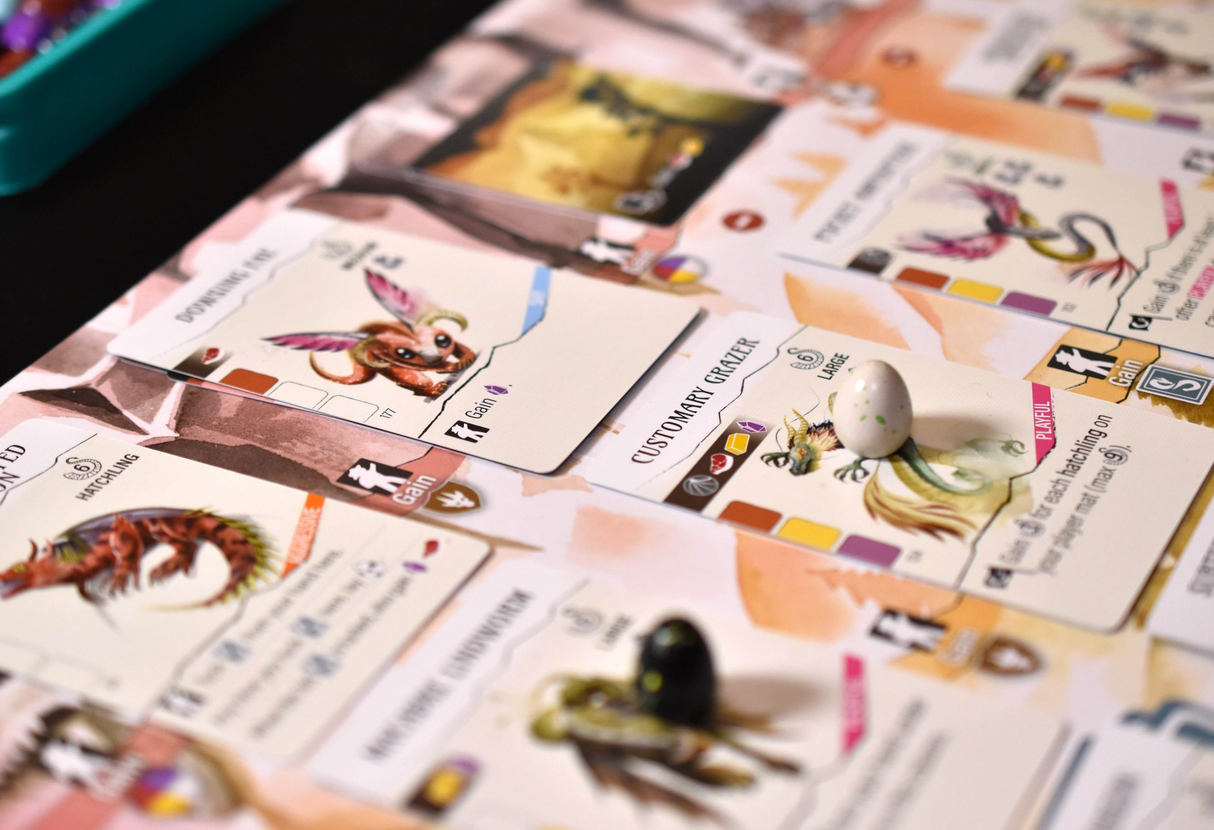 Wyrmspan gameplay setup with dragon sanctuary