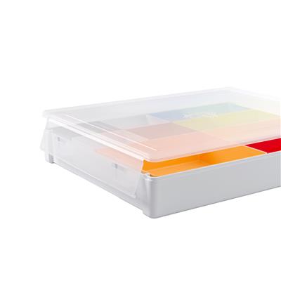 Gamegenic: Token Silo - White/Multicolored showing stackable token storage compartments