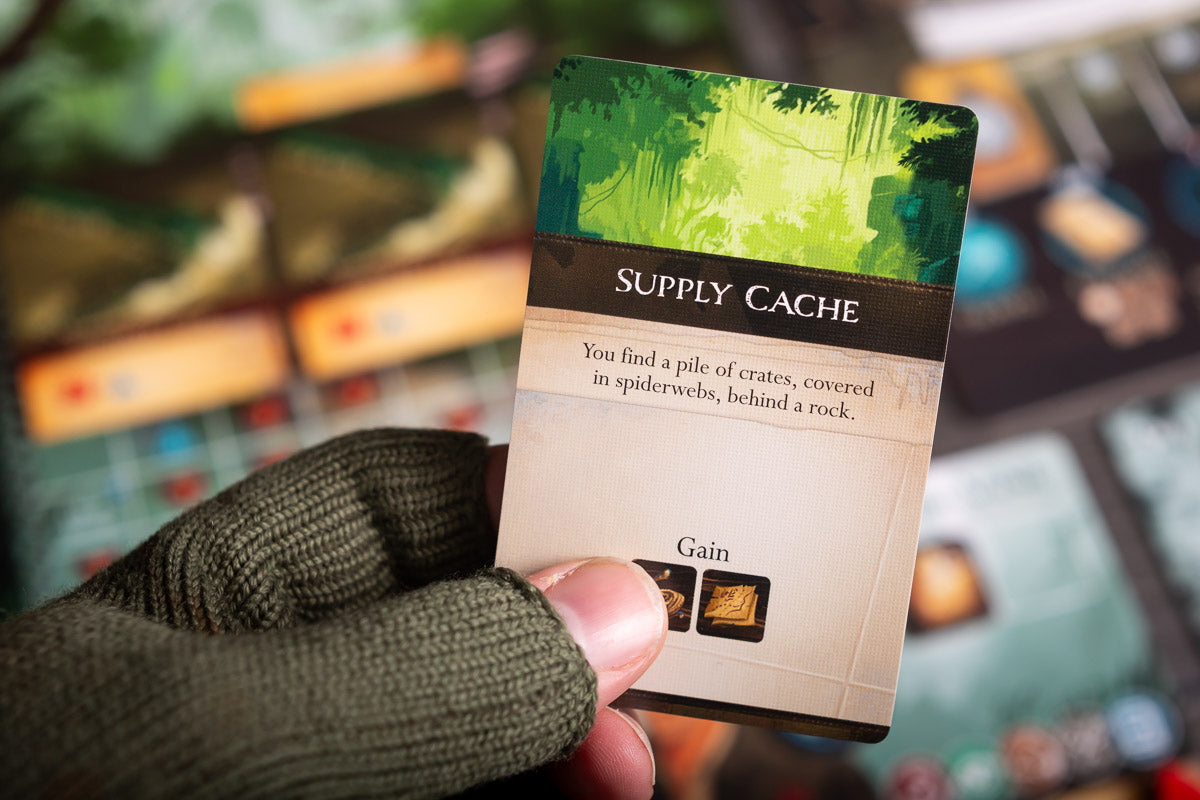 Sleeping Gods: Primeval Peril character cards and gameplay components