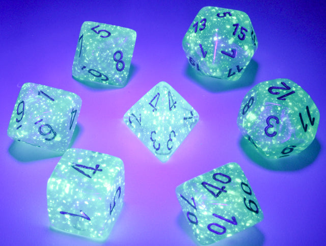 Chessex - Borealis 16mm d6 Teal/gold Luminary dice block (12 dice)