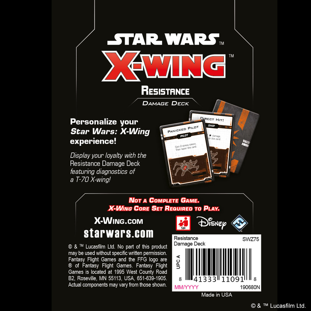 Star Wars X-Wing 2nd Ed: Resistance Damage Deck