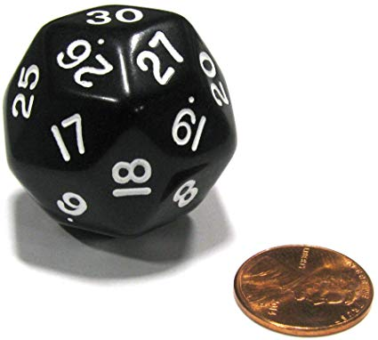 D30 Opaque: Black/White Triantakohedron