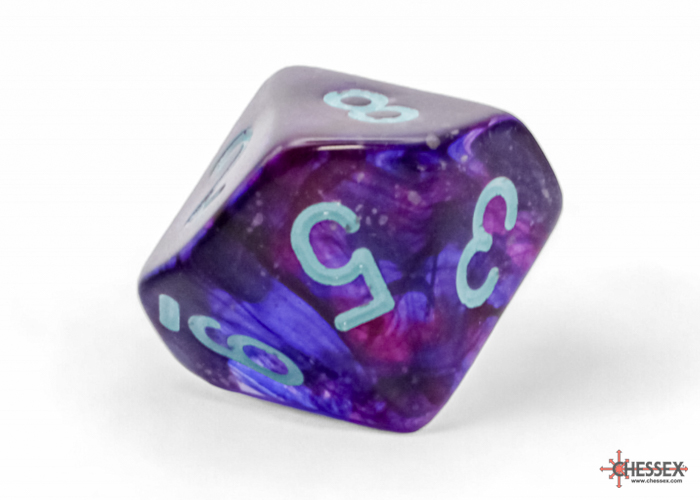 Chessex - Mega-Hedral Nebula Nocturnal/Turquoise Luminary 7-Die Set d8