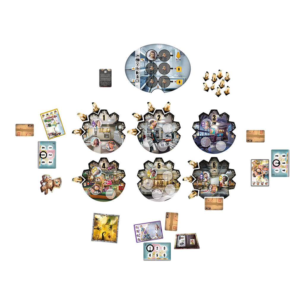 Lockdown board game box and components