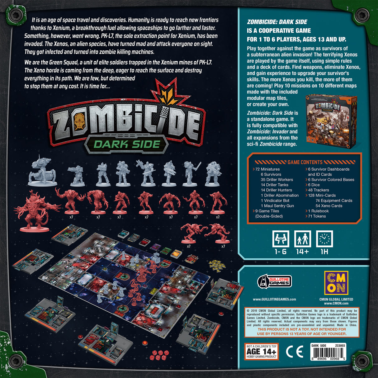 Zombicide: Dark Side detailed game pieces
