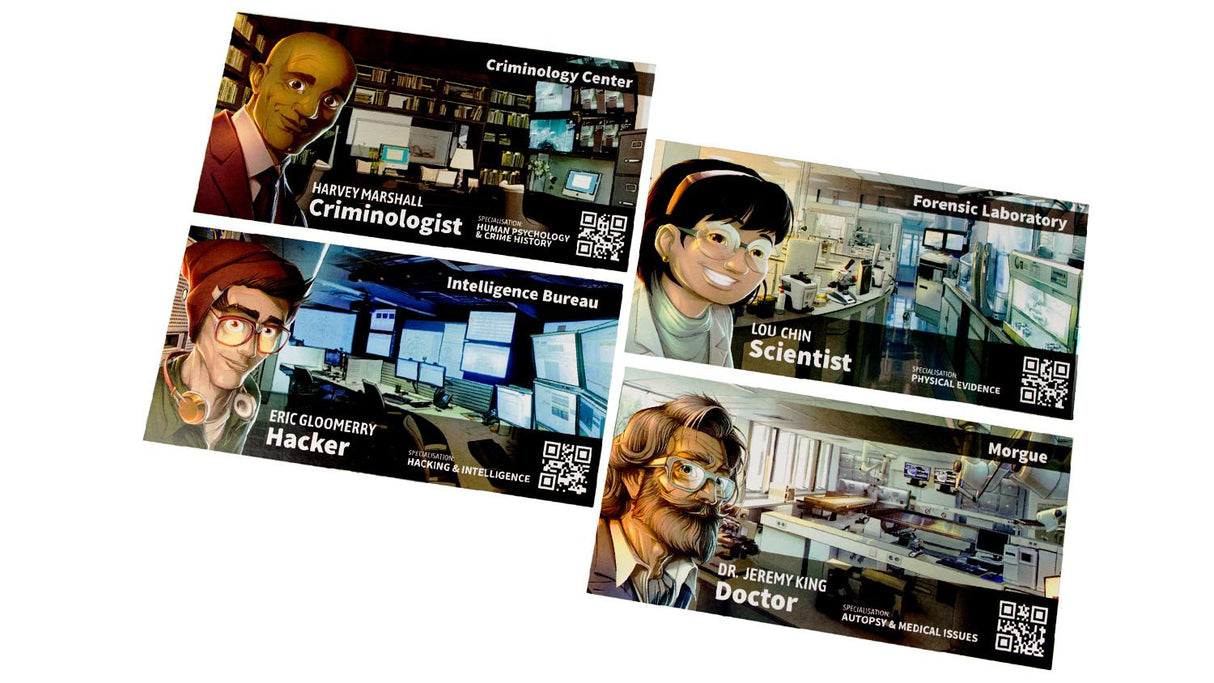Chronicles of Crime board game evidence cards