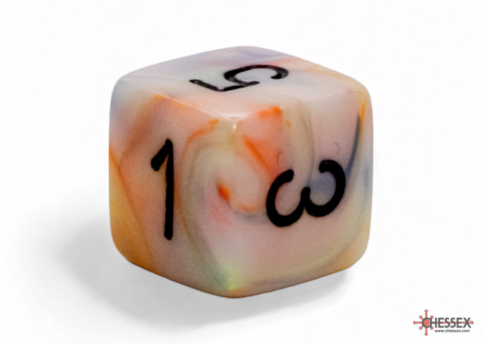 Chessex - Mega-Hedral Festive Circus/Black 7-Die Set d6