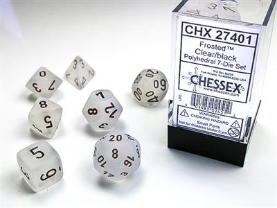 Chessex - Frosted Polyhedral Clear/Black