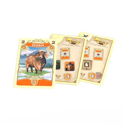 Great Western Trail: Rails to the North board game player boards and tokens