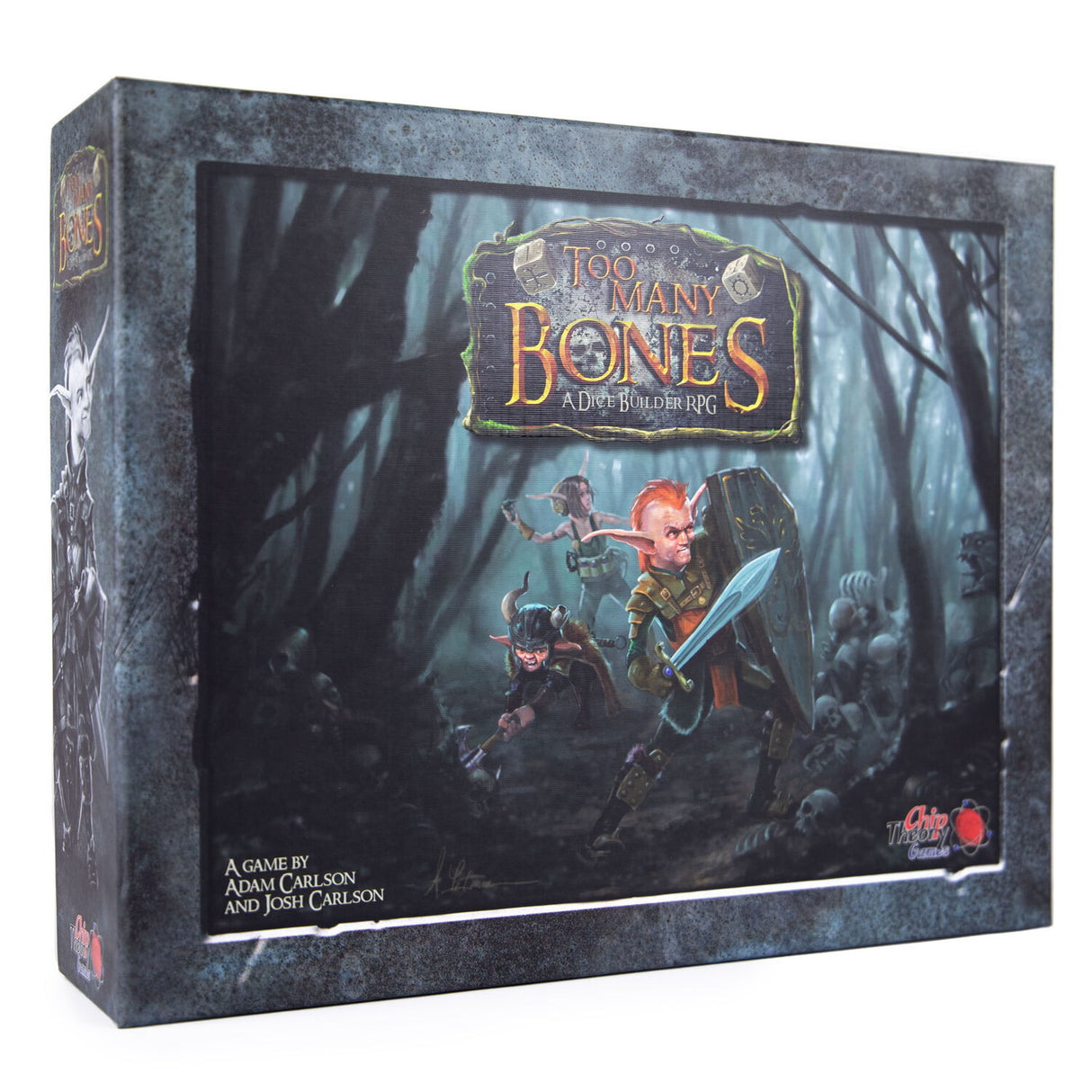 Too Many Bones dice-building RPG adventure board game box | Elderwoods