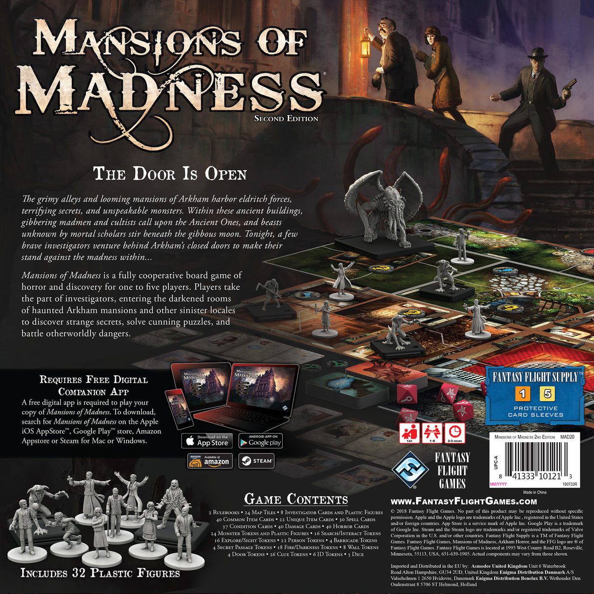 Mansions of Madness: 2nd Edition box contents and components