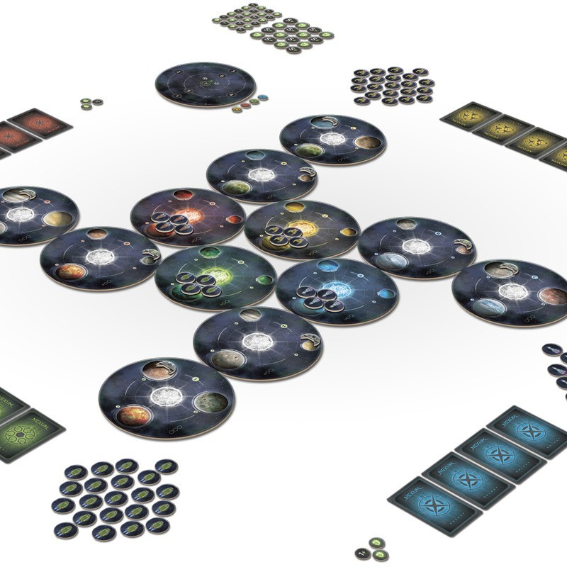 Nexum Galaxy board game cards and resources