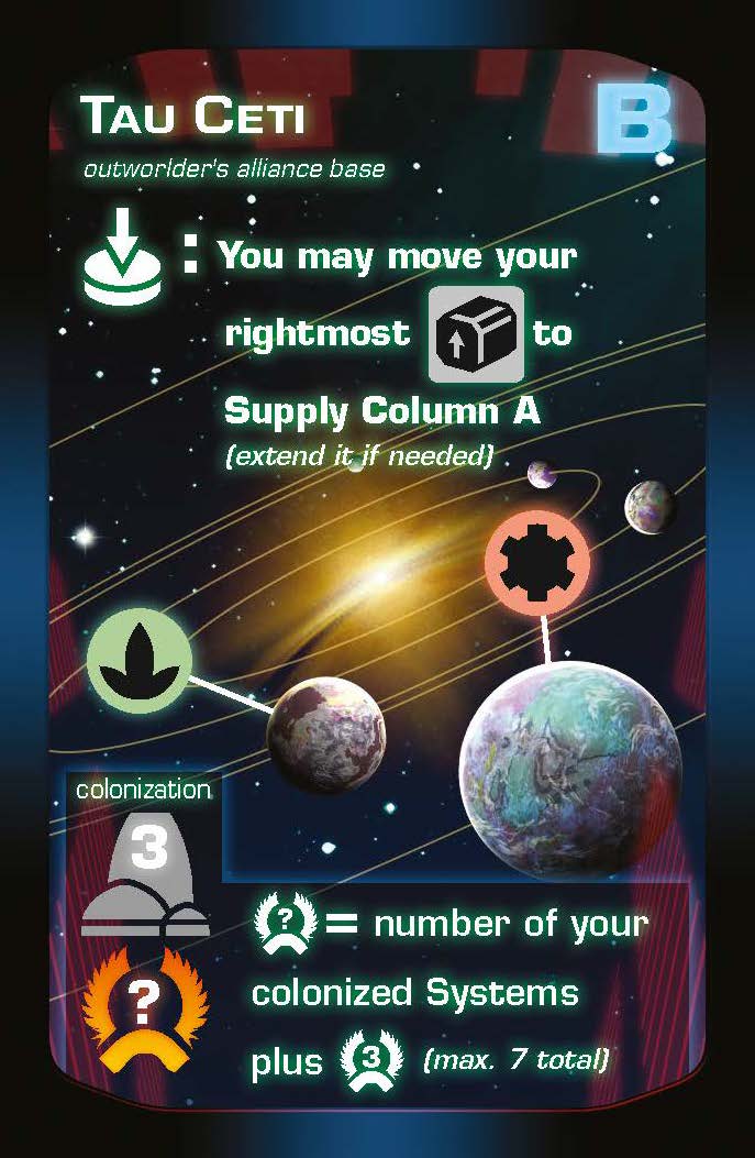 Beyond the Sun game components and action cards