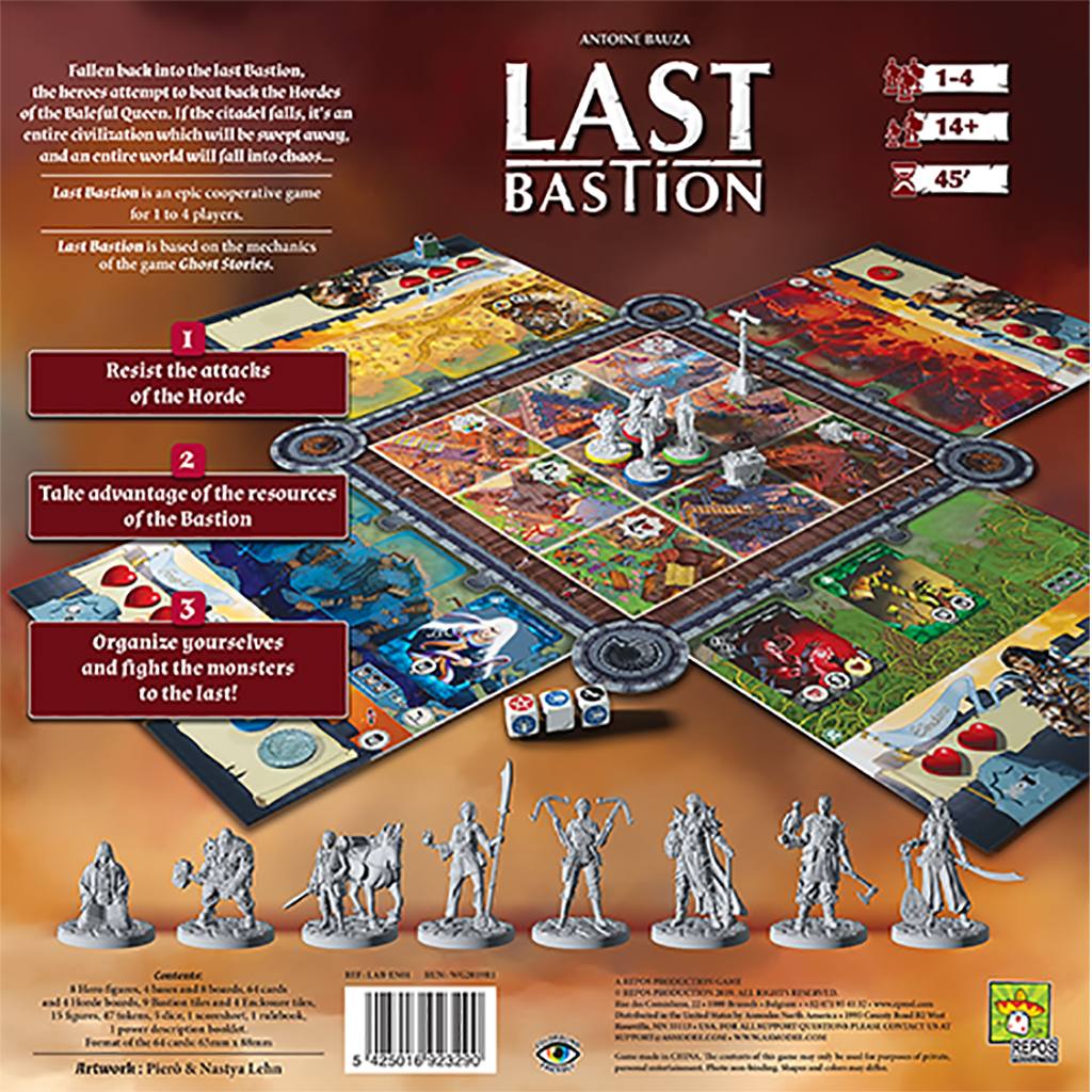 Last Bastion detailed game pieces and enemy tokens