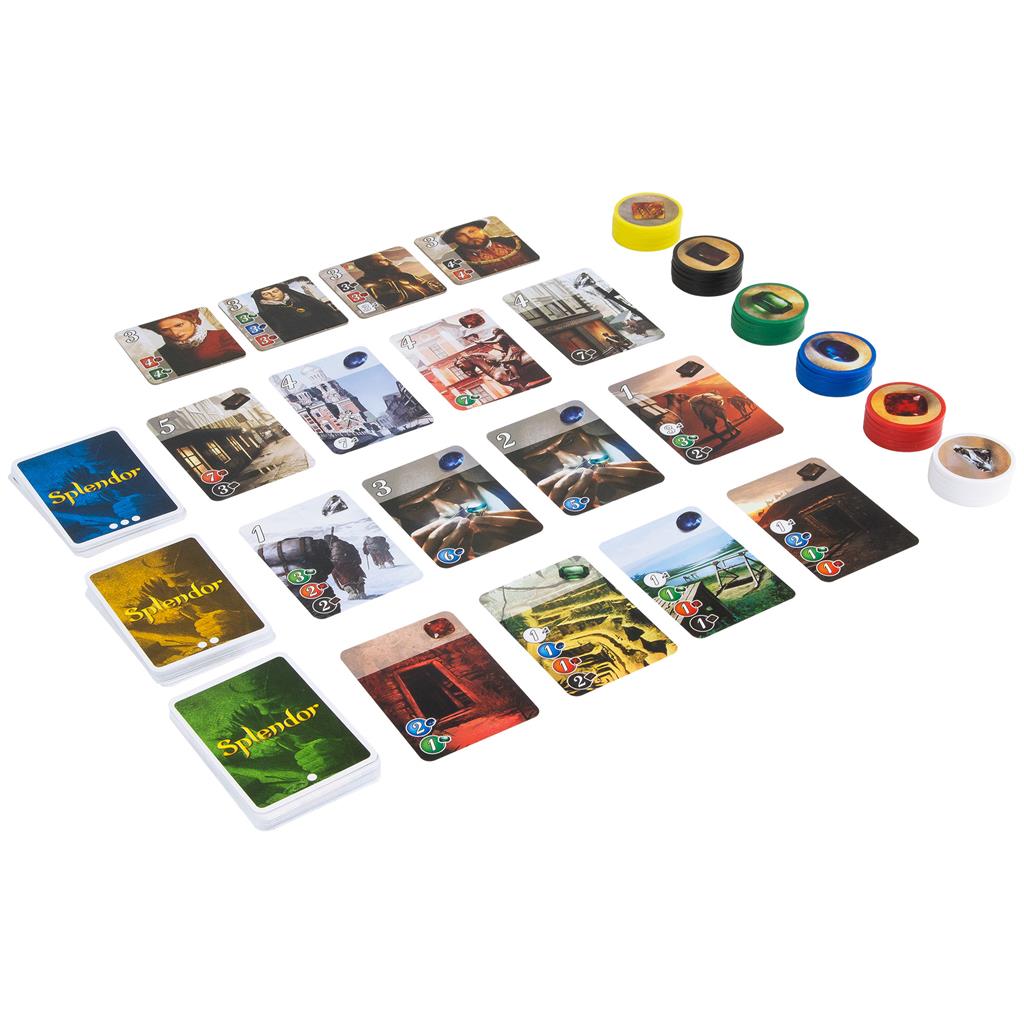 Splendor board game box and components