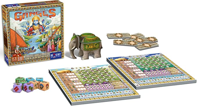 Rajas of the Ganges: The Dice Charmers dice rolling strategy game setup
