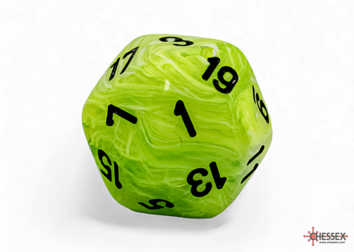 Chessex - Mega-Hedral Vortex Bright Green/Black 7-Die Set packaging
