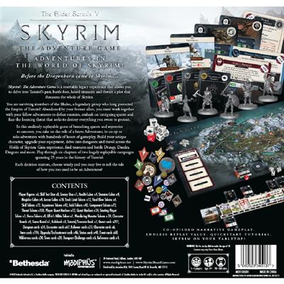 Elder Scrolls Skyrim Adventure Game board and game components