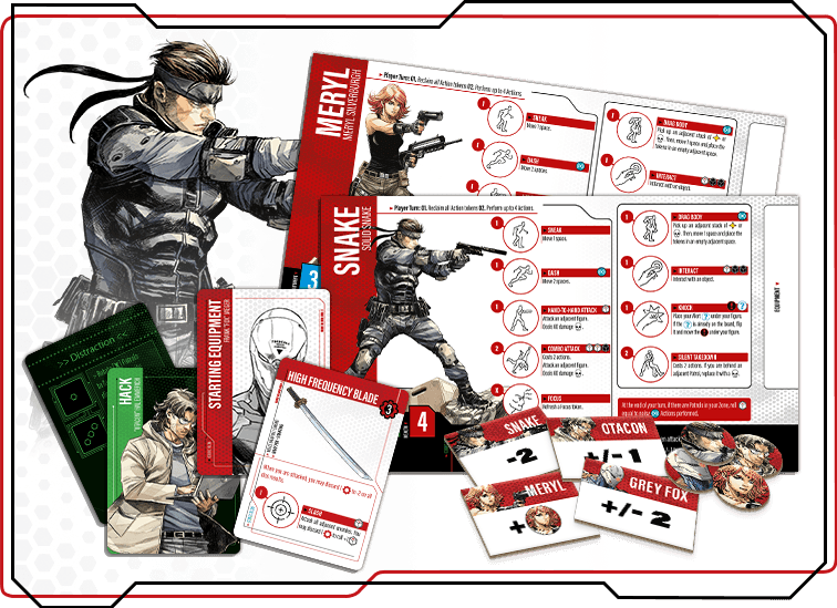 Metal Gear Solid character cards and stealth mechanics