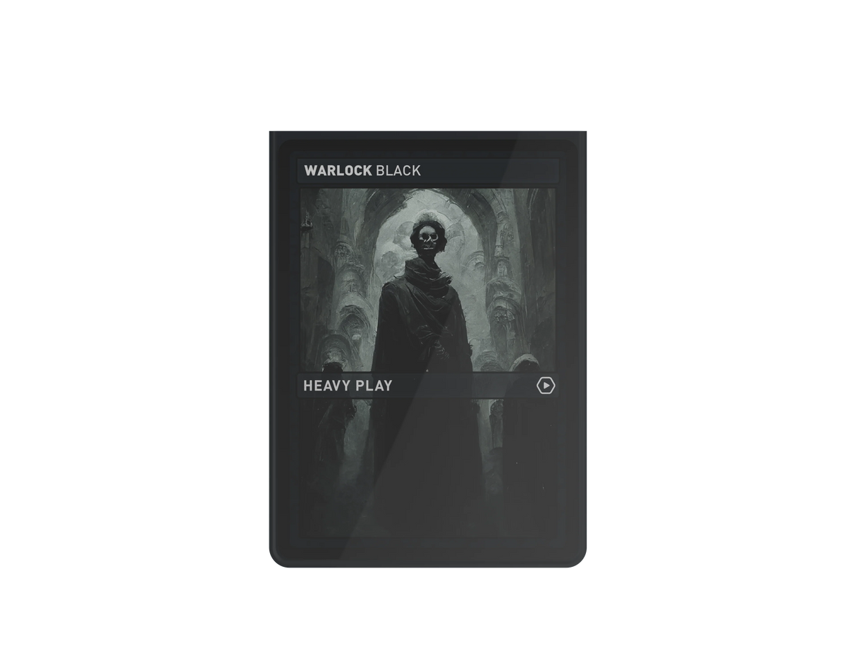 Heavy Play Curv Sleeves - Warlock Black (100) card sleeve packaging with 100 count