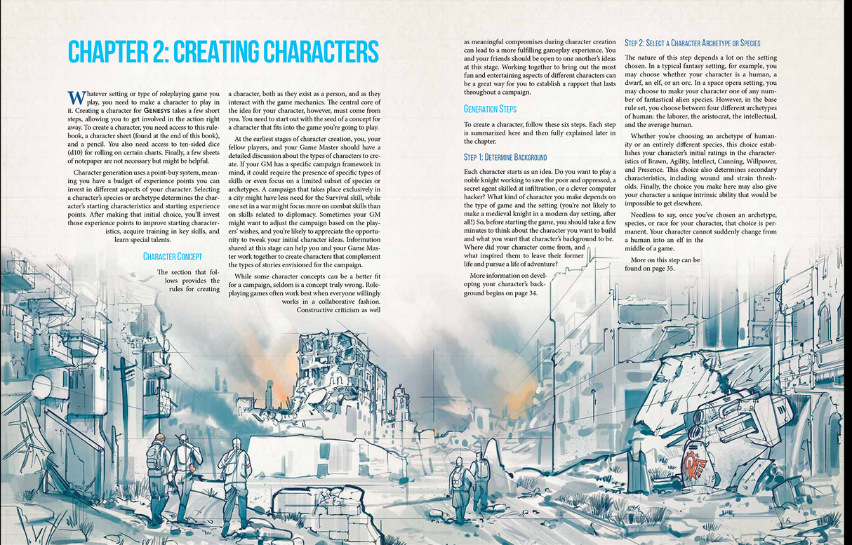 Genesys: Core Rulebook RPG chapter 2 creating characters