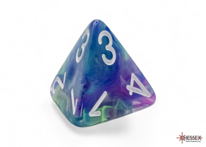 Chessex - Mega-Hedral Festive Waterlilly/White 7-Die Set d4