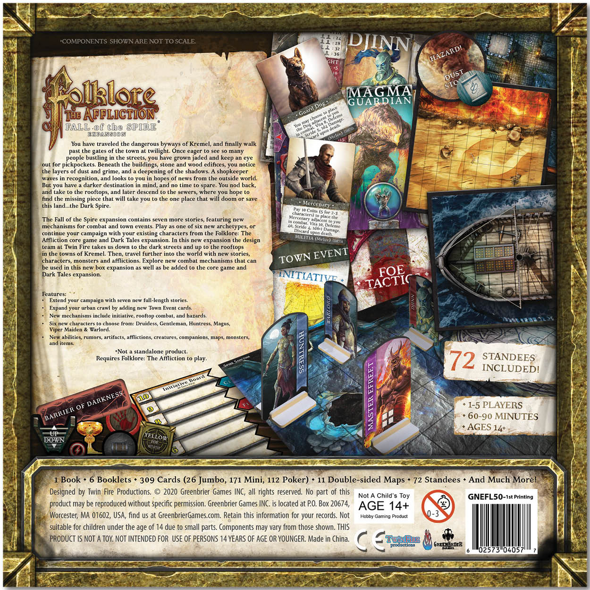 Folklore 2E: The Affliction - Fall of the Spire (Expansion) board game miniatures and character models