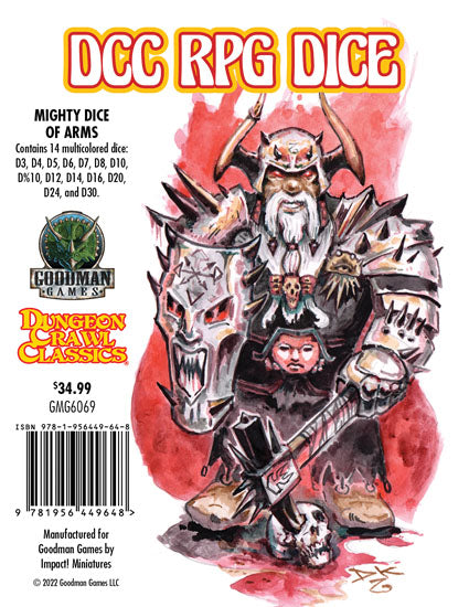 DCC Dice: Mighty Dice of Arms (14 Dice Set) full collection display