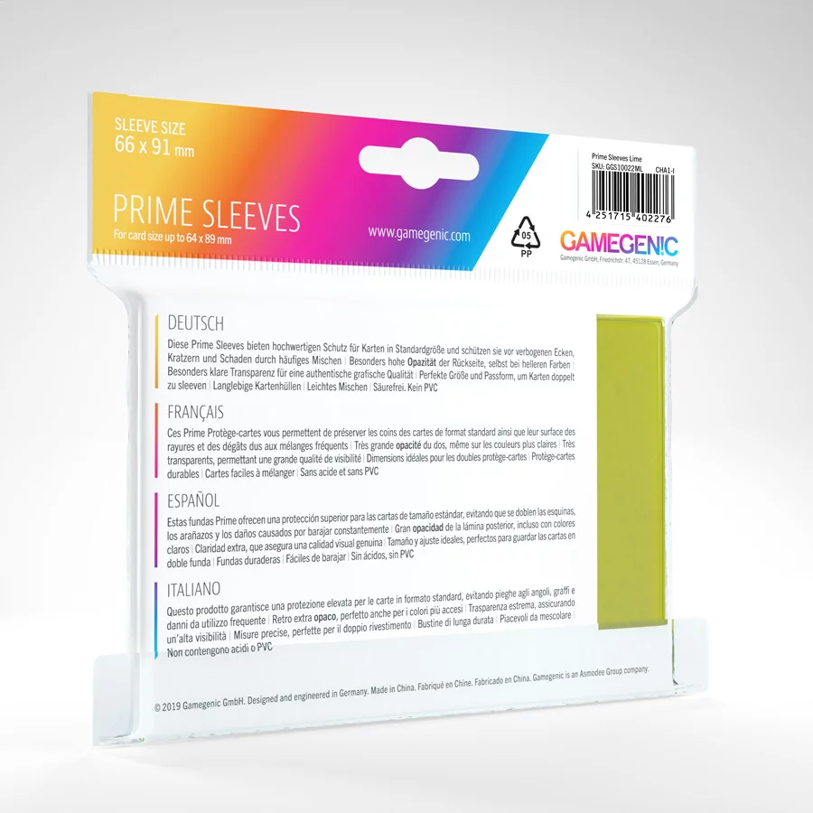 Gamegenic: Prime Sleeves Lime