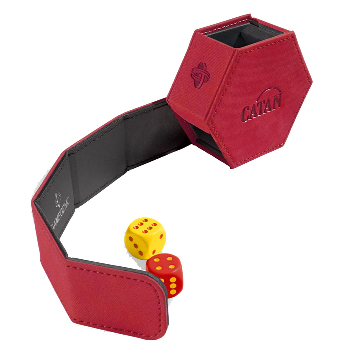 Gamegenic: Catan Hexatower - Red dice tower in use