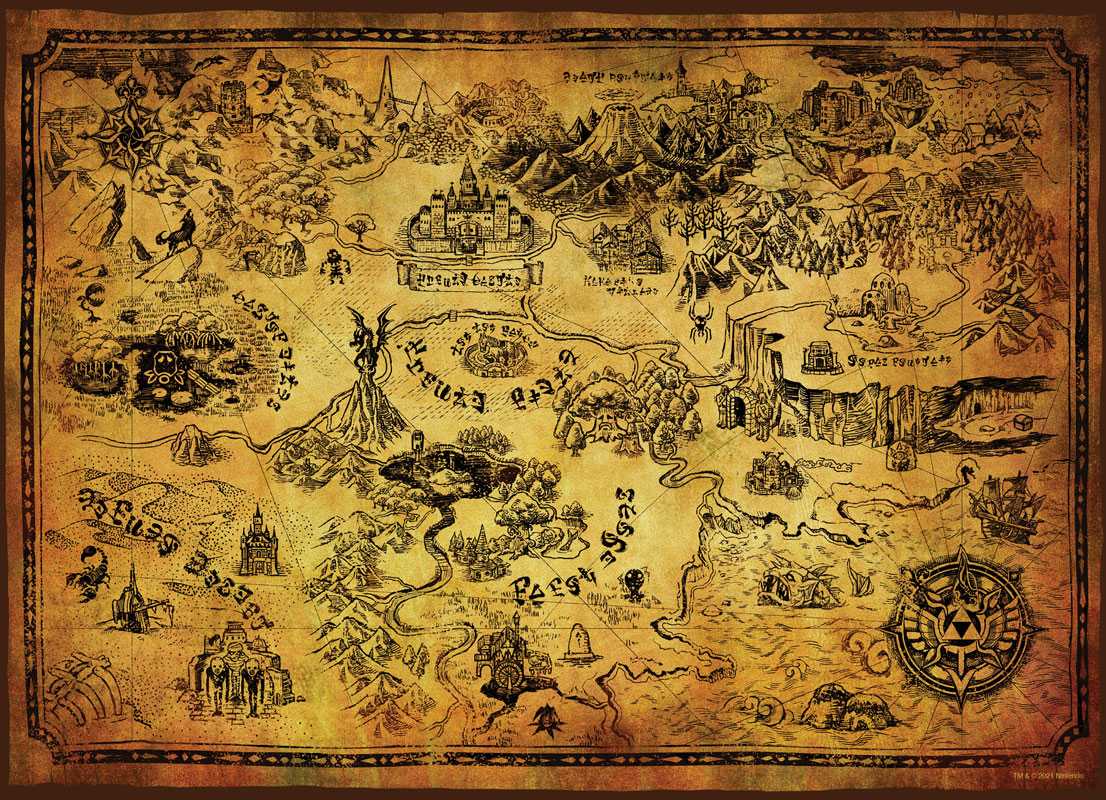 Zelda - Hyrule Map 1000 Piece Puzzle