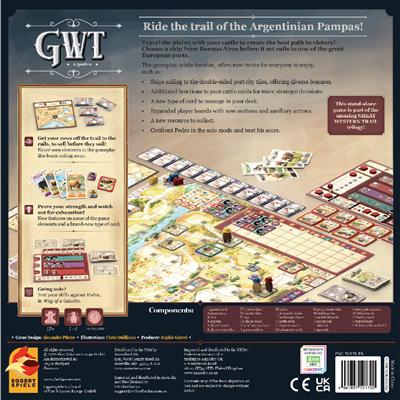 Great Western Trail: Argentina game components and player boards