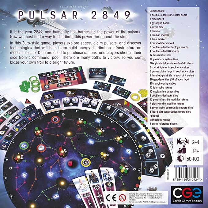 Pulsar 2849 detailed game pieces and pulsar tokens