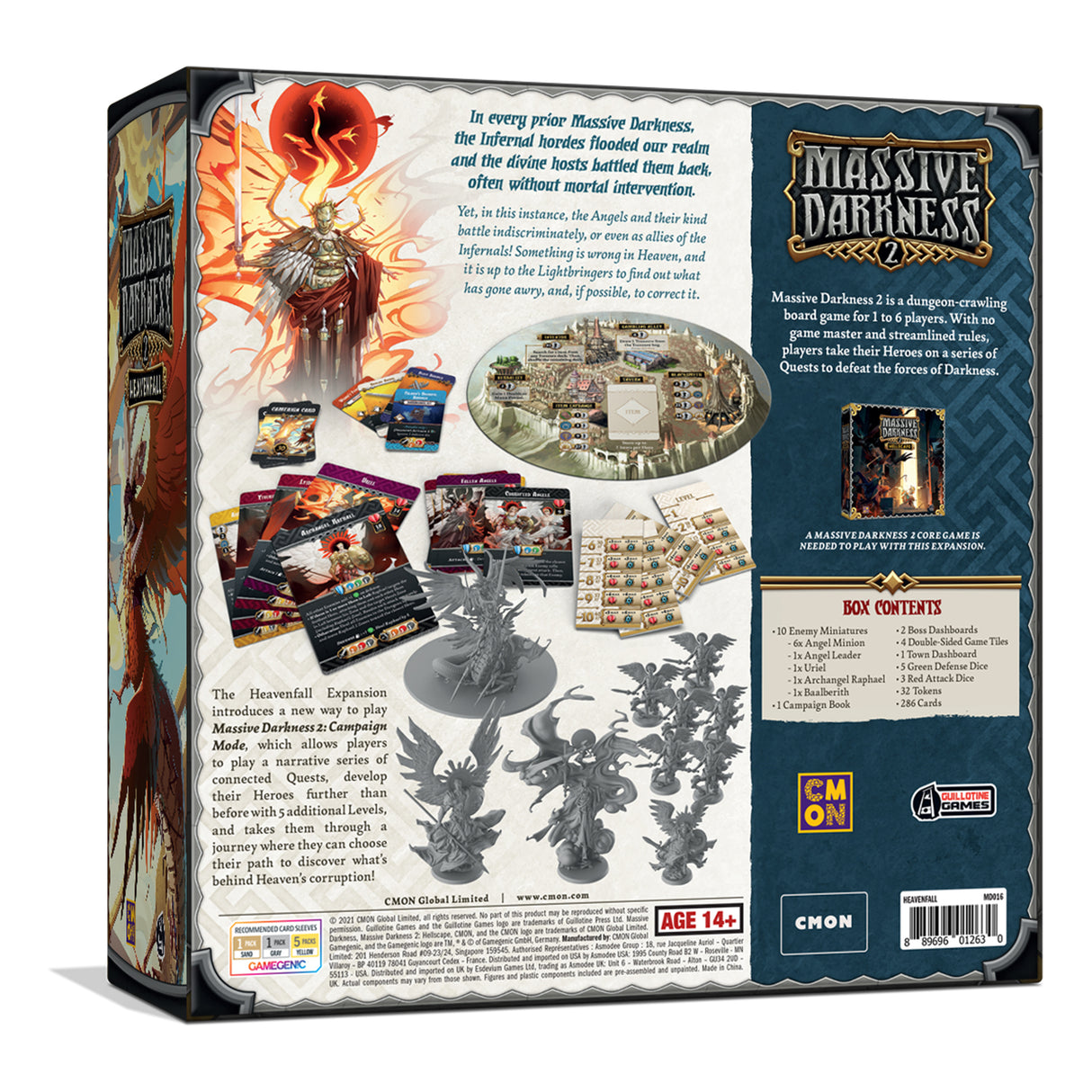 Massive Darkness 2 Heavenfall complete expansion components with new heroes and celestial monsters