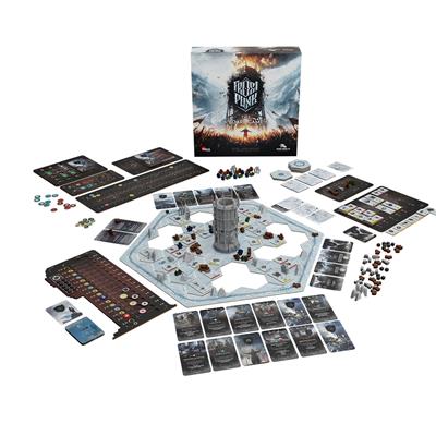 Frostpunk game components and cards
