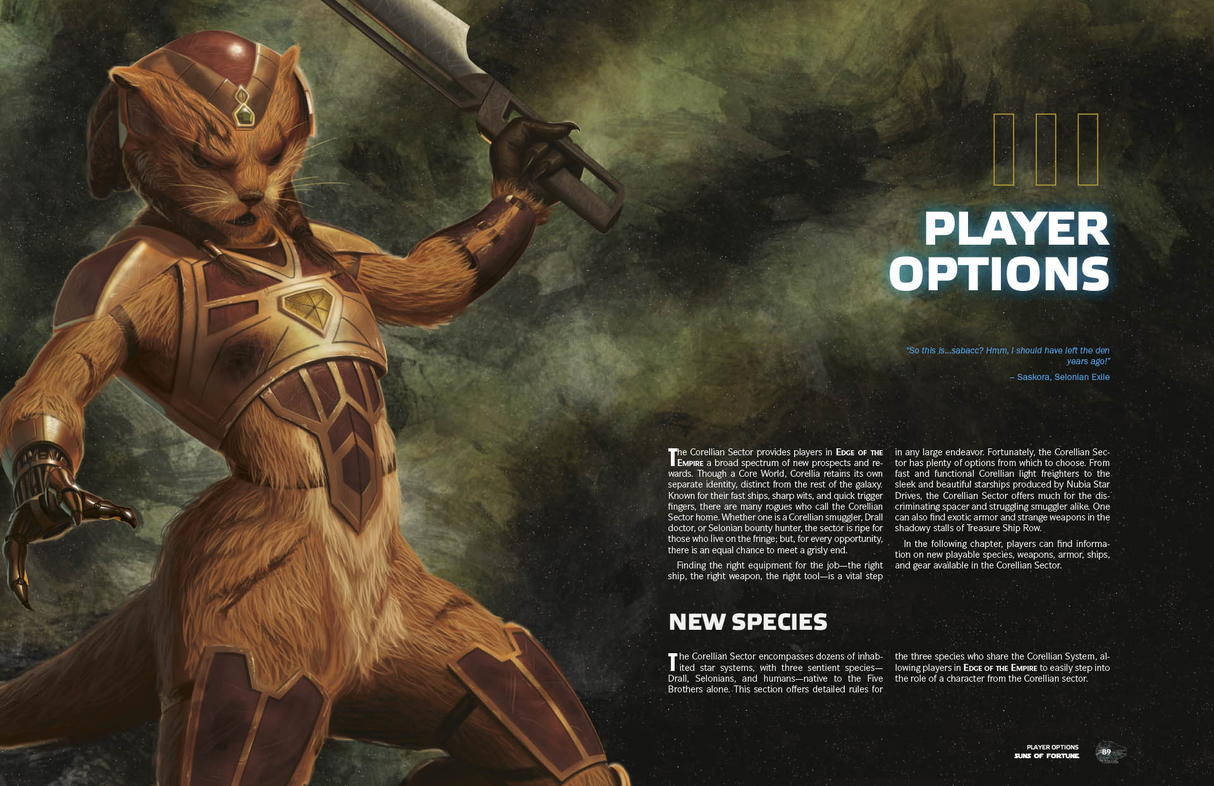 Star Wars - Edge of the Empire RPG: Suns of Fortune RPG player options