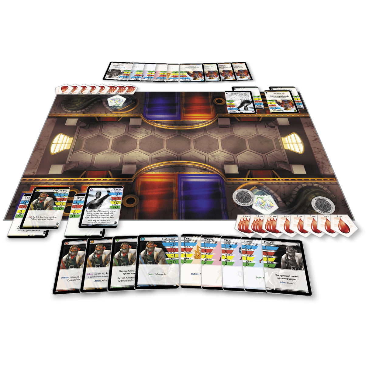 BattleCon: Trials of Indines board game box and components